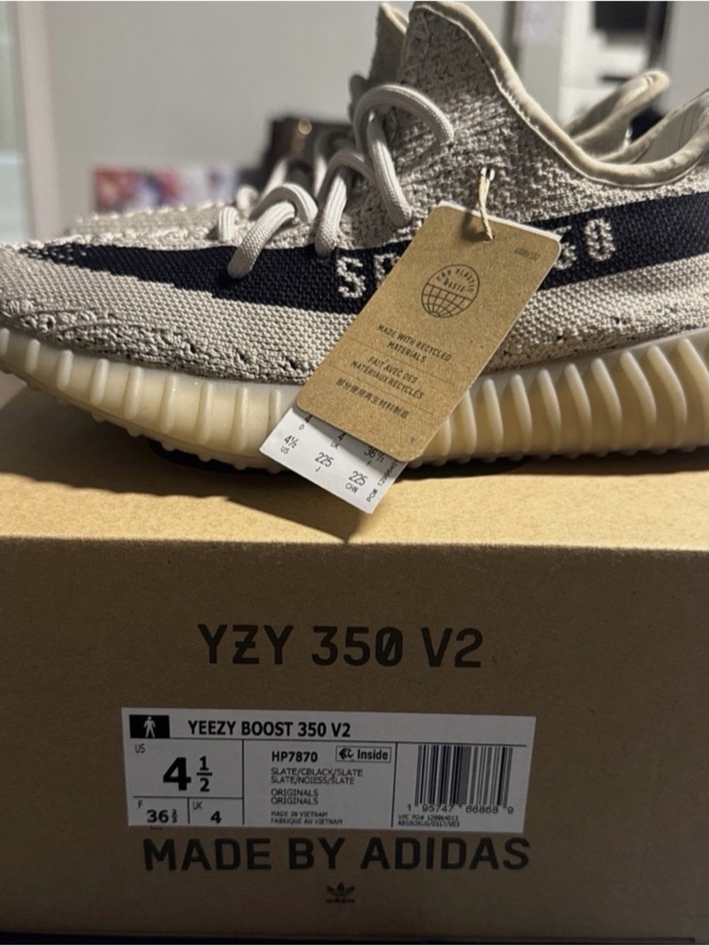 Yeezy Boost 350 V2 Kids - Slate and Cream
